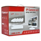 圖威TV-NVR9104K-6013E 4路全高清1080p NVR硬盤錄像機(SATA*1)(網口*5)+4IPC套裝